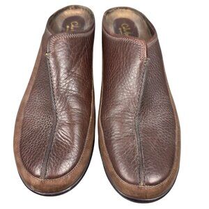 Cole Haan Mules Loafers Women 11B Brown Leather Clogs D23562 NikeAir Sole